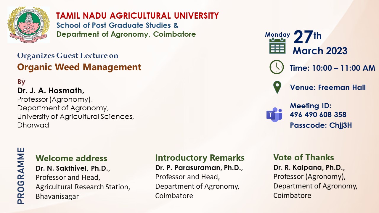 School of Postgraduate Studies – Just another Tamil Nadu